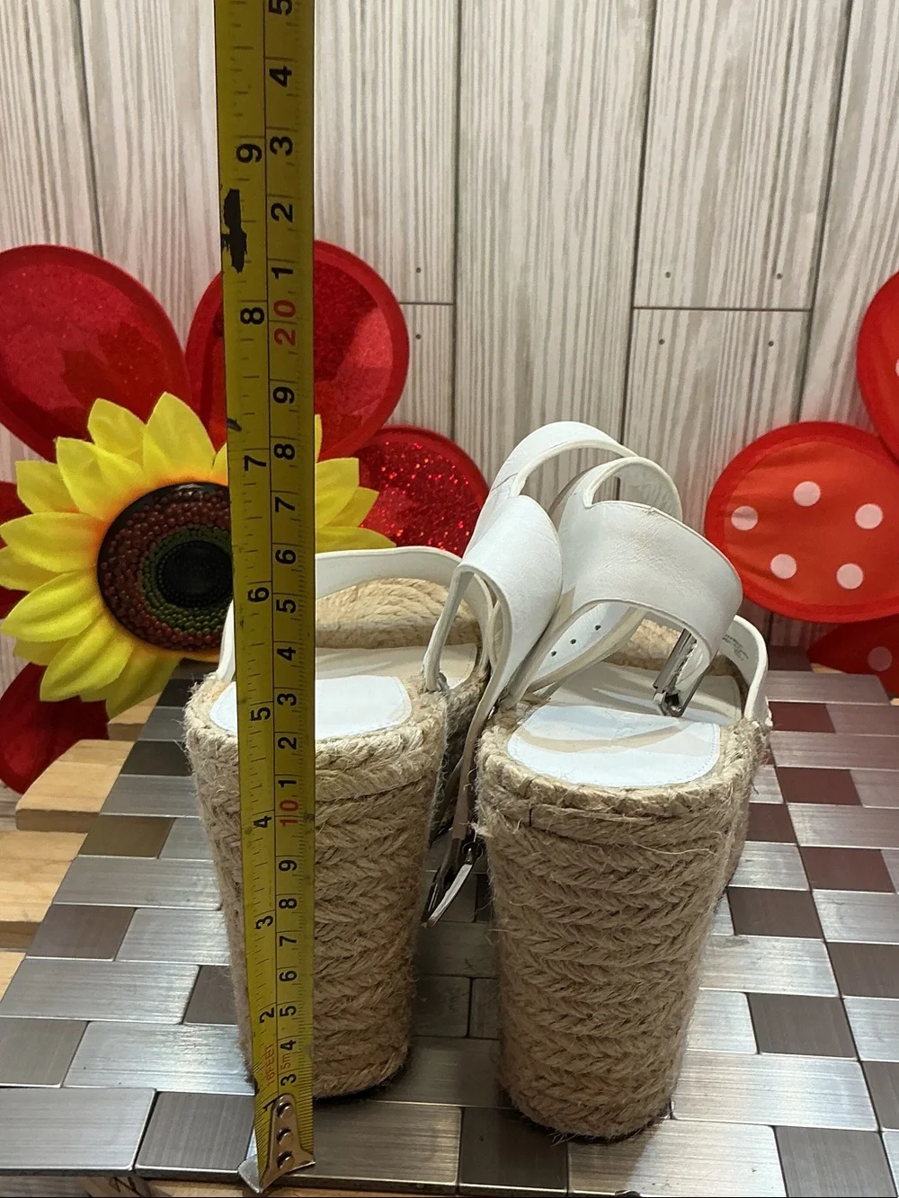 Sigerson Morrison White Espadrille Wedge Sandals